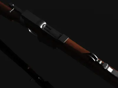 Lee Enfiled Bolt Action Rifle Low-poly 3D model