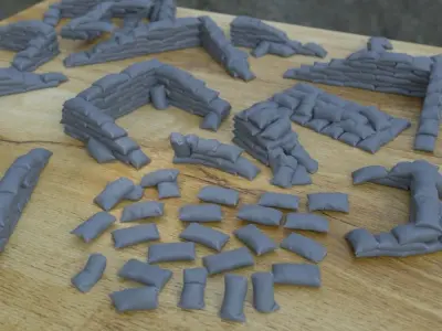 REALISTIC SANDBAG SHELTER FOR MILITARY TERRAIN 1-35 3D print model