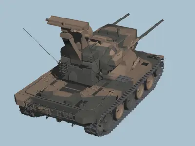 JGSDF Type 87 Self-Propelled Anti-Aircraft Gun 3D model