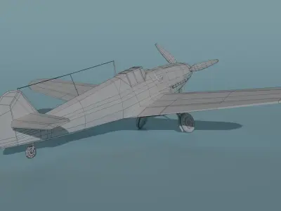 Messerschmitt Bf 109 G-6 Low-poly 3D model