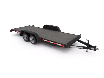 Flatdeck Utility Trailer Low-poly 3D model