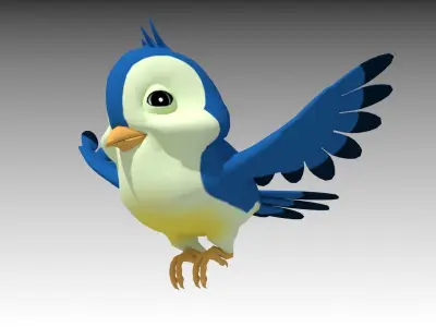 Bird Toon Low-poly 3D model