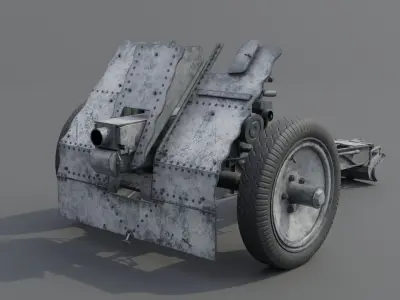 75mm Light Infantry Gun 18 Low-poly 3D model