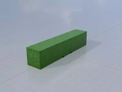 Shipping-Container Yellow-Green 40ft Low-poly 3D model
