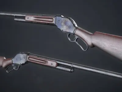  PBR Winchester Model 1887 Low-poly 3D model