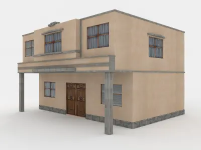 Residential Building - Town House Free low-poly 3D model