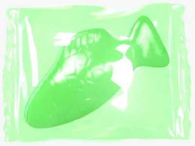 Wrapped Green Fish 3D model 3D model