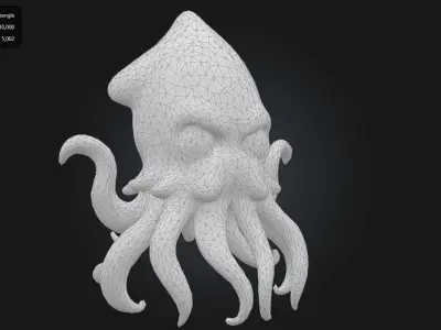 Lava Squid  Stylized Volcanic Creature Low-poly 3D model