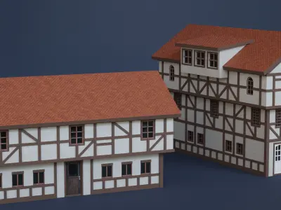 Stylized Modular European Building Kit 3D model