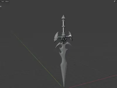 3D Sword model rocket launcher Low-poly 3D model