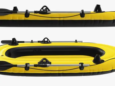 Boat inflatable 01 yellow 3D model