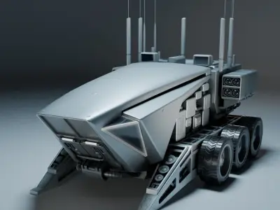 Specter MK V  Autonomous Recon War Rig Warfare Vehicle Low-poly 3D model