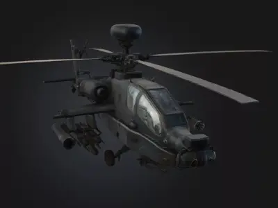 AH 64D Apache Longbow Attack Helicopter Low-poly 3D model