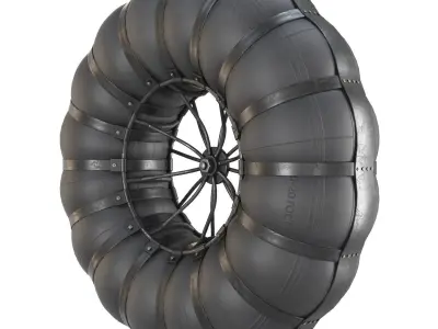 Wheels of an all-terrain vehicle and a swamp 3D model