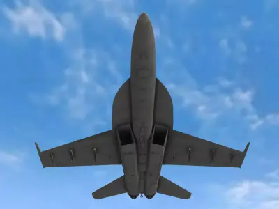 Fighter Jet Flying In Sky Plane V12 Low Poly 3D Model Low-poly 3D model