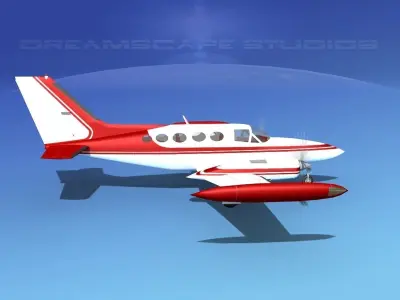 Cessna 414 Chancellor V12 3D model