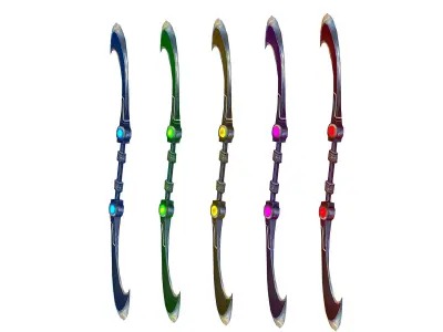 a set of cutting weapons - spear Low-poly 3D model