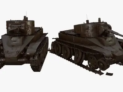 Battle Worn Tanks BT-7 3D model