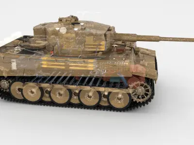 T34-76 Tiger Tank Early Pack with Interior and Engine Bay 3D model