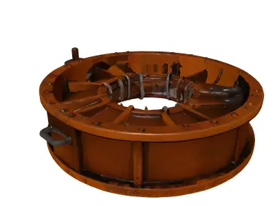 Rusty Industrial Submarine Mine 3D model