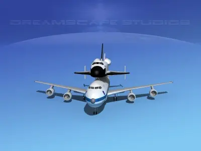STS Shuttle Discovery Transport LP 1-2 747 3D model