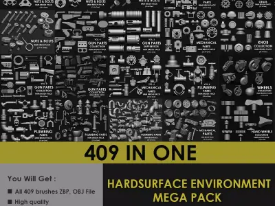 Hardsurface Environment Megapack Imm Brushes 409 All in One 3D model