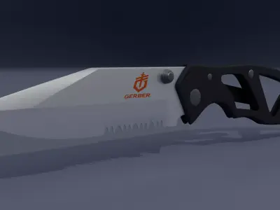 Gerber Paraframe Tactical Knife fro Game Ready 3D Model Pack Low-poly 3D model