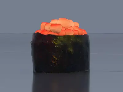 Fish roe sushi Low-poly 3D model