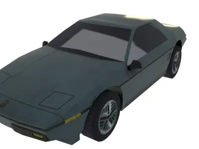 Pontiac Fiero Free low-poly 3D model