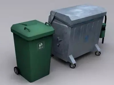 trash can Free low-poly 3D model 2