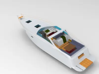 recreational boat 2 3D model