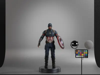 Captain America - Steve Rogers Low-poly 3D model