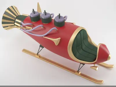 Alien Xmas Rocket 3D model