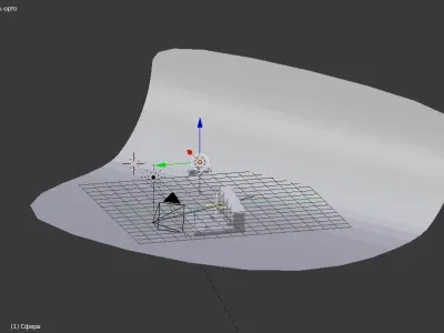 City street home and car Low-poly 3D model