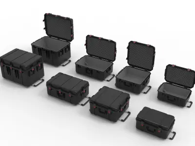 set of Box-Military Case  Pelican 3D model
