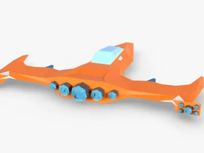 Spaceship Low Poly paper airplane Low-poly 3D model
