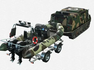 Tracked armored vehicle Low-poly 3D model