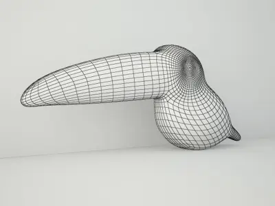 Vintage Paper Mache Tucan 3D model