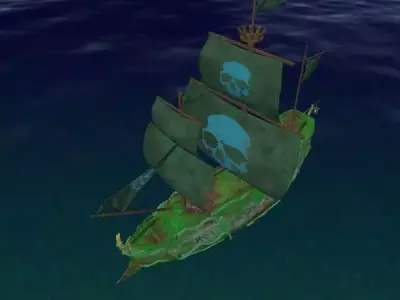 Pirate Ship 10 Low-poly 3D model