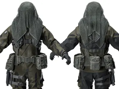 DANISH FROGMAN OPERATOR RIGGED CHARACTER Low-poly 3D model