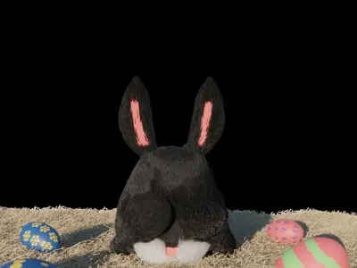 Thinking Bunny Free low-poly 3D model