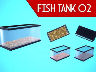 FISH TANK 02 CARTOON STYLIZED Low-poly 3D model