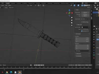 Combat Hunting Knife 3D model