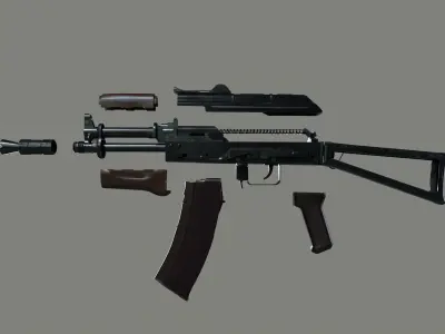 AKS-74U Rifle Low-poly 3D model