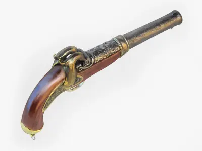 Pirate Pistol Low-poly 3D model