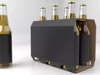 Beverage Branding Package No10 6Pack Low-poly 3D model