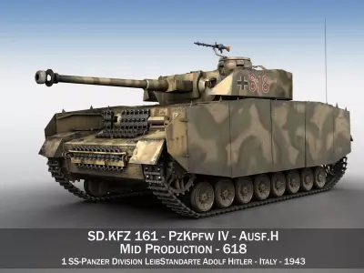 PzKpfw IV - Panzer 4 - Ausf H - 618 3D model