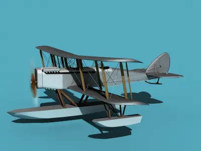 Airco DH-4 Unmarked Seaplane 3D model