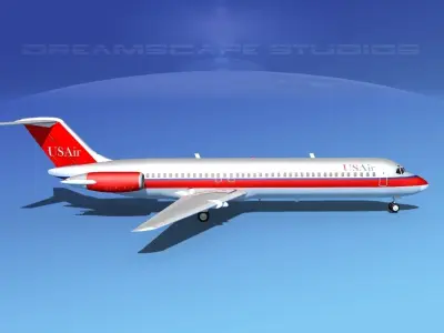 Douglas DC-9-40 US Air 3D model