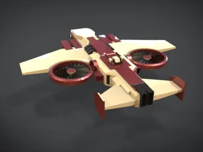 Assault Gunship Low-poly 3D model